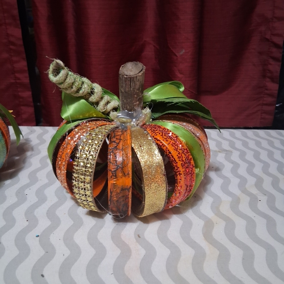 Festive Ribbon Pumpkin Decor - Picture 2 of 4